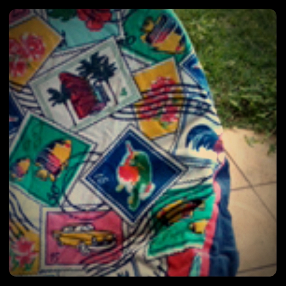 Cuban Stamps Oversized Beach Towel